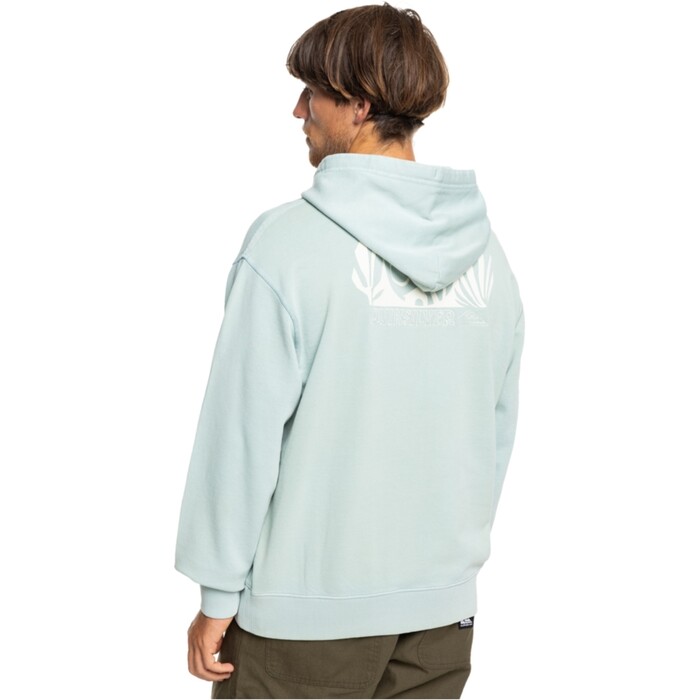 2024 Quiksilver Mnner Garment Dye Screen Hoodie EQYFT04972 - Aquifer